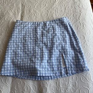 Cotton Candy LA Light Blue Checkered Mini Skirt